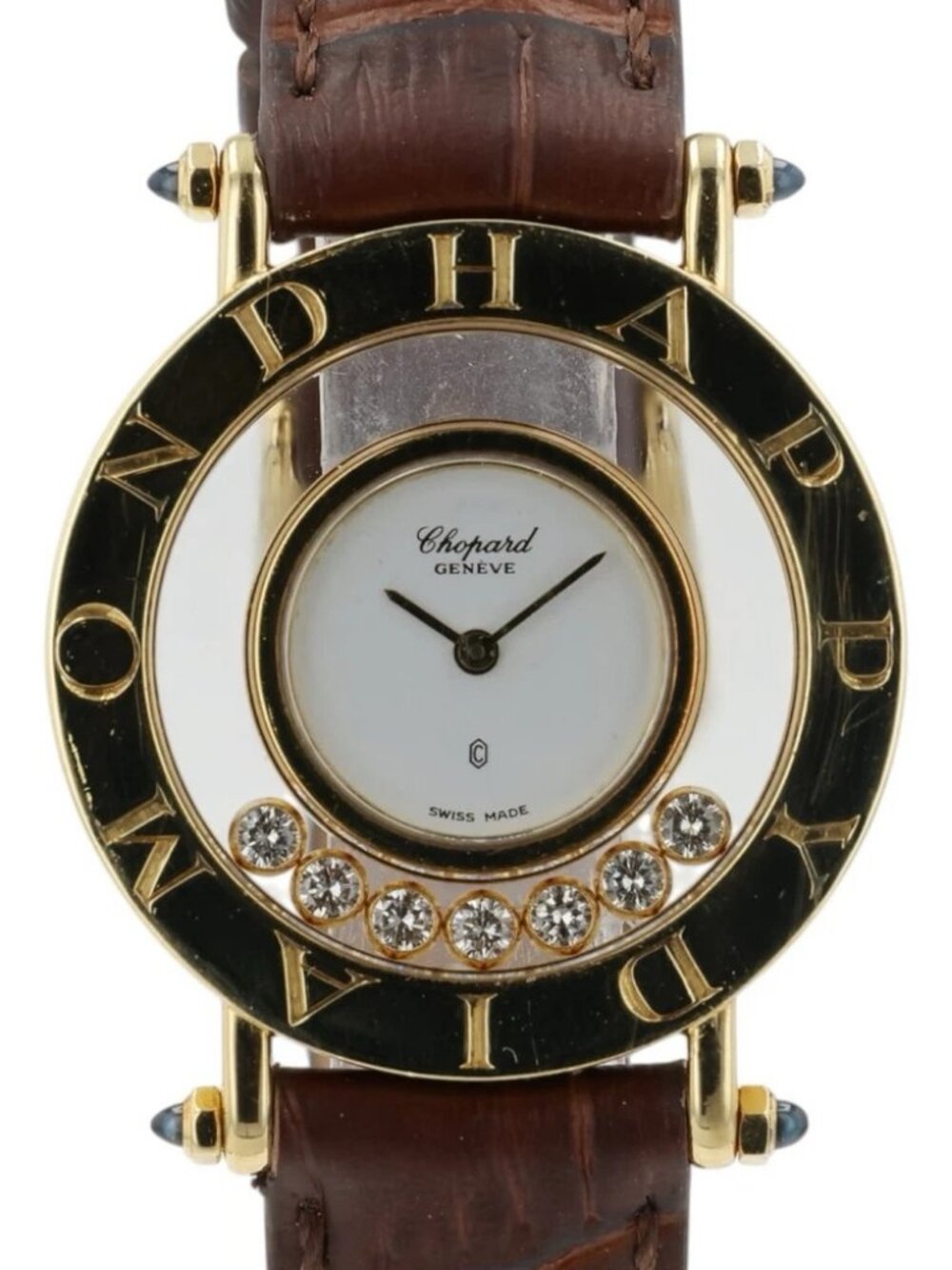 Chopard Happy Diamonds White Dial 18k Gold 26mm Quartz Women's Watch